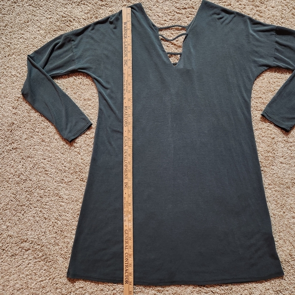 Anthropologie Lazy Sundays Strappy V-Neck Dress Size M Color Army Green - Picture 6 of 11